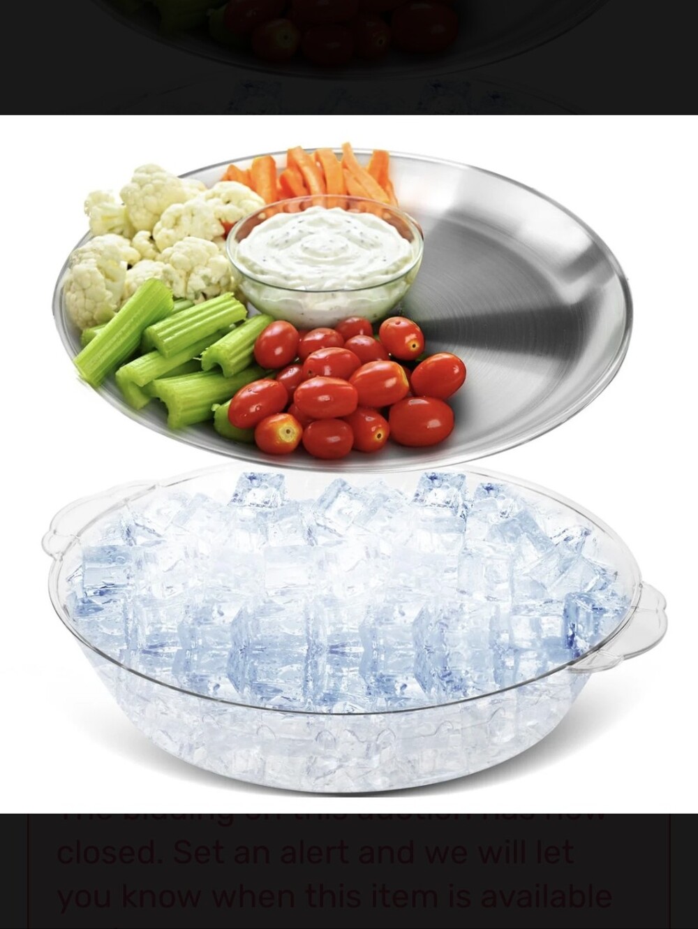 Stainless Steel and Clear Plastic Serving Bowl Set - Silver and Clear